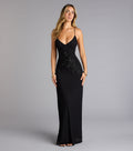 Adriane Beaded Floral Lace-Up Formal Dress