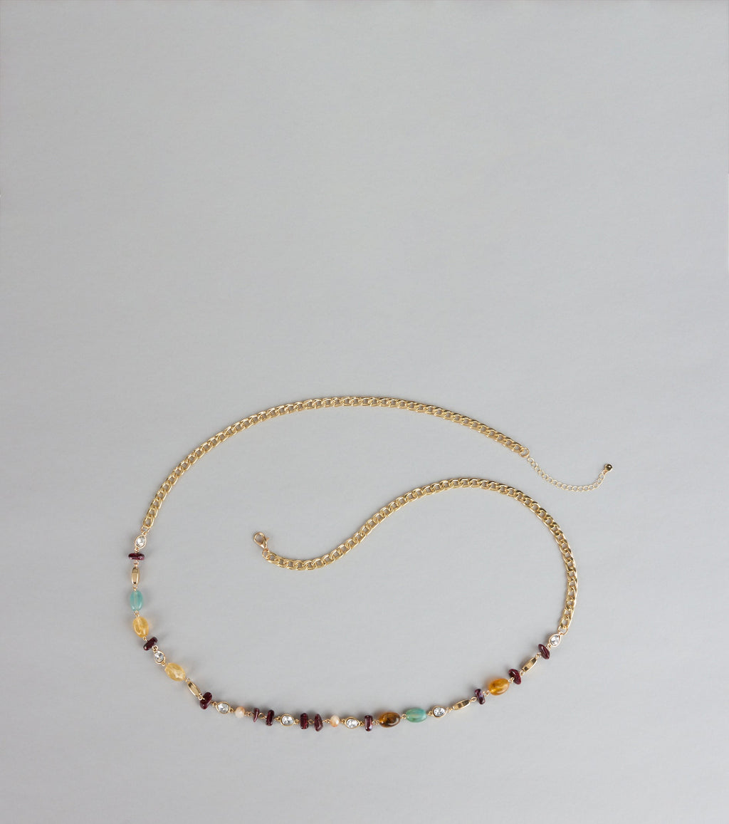 New Obsession Beaded Stone Chain Belt