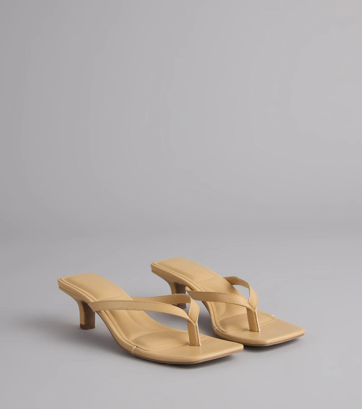 Feeling Chic Thong Square Toe Heels