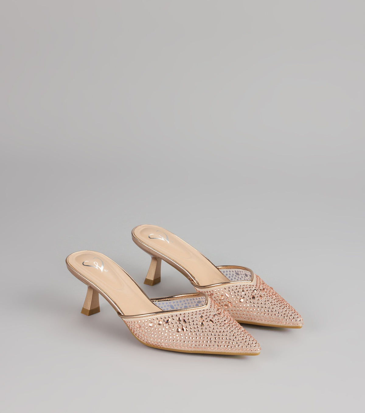 Crystal Beam Pointed Toe Mules