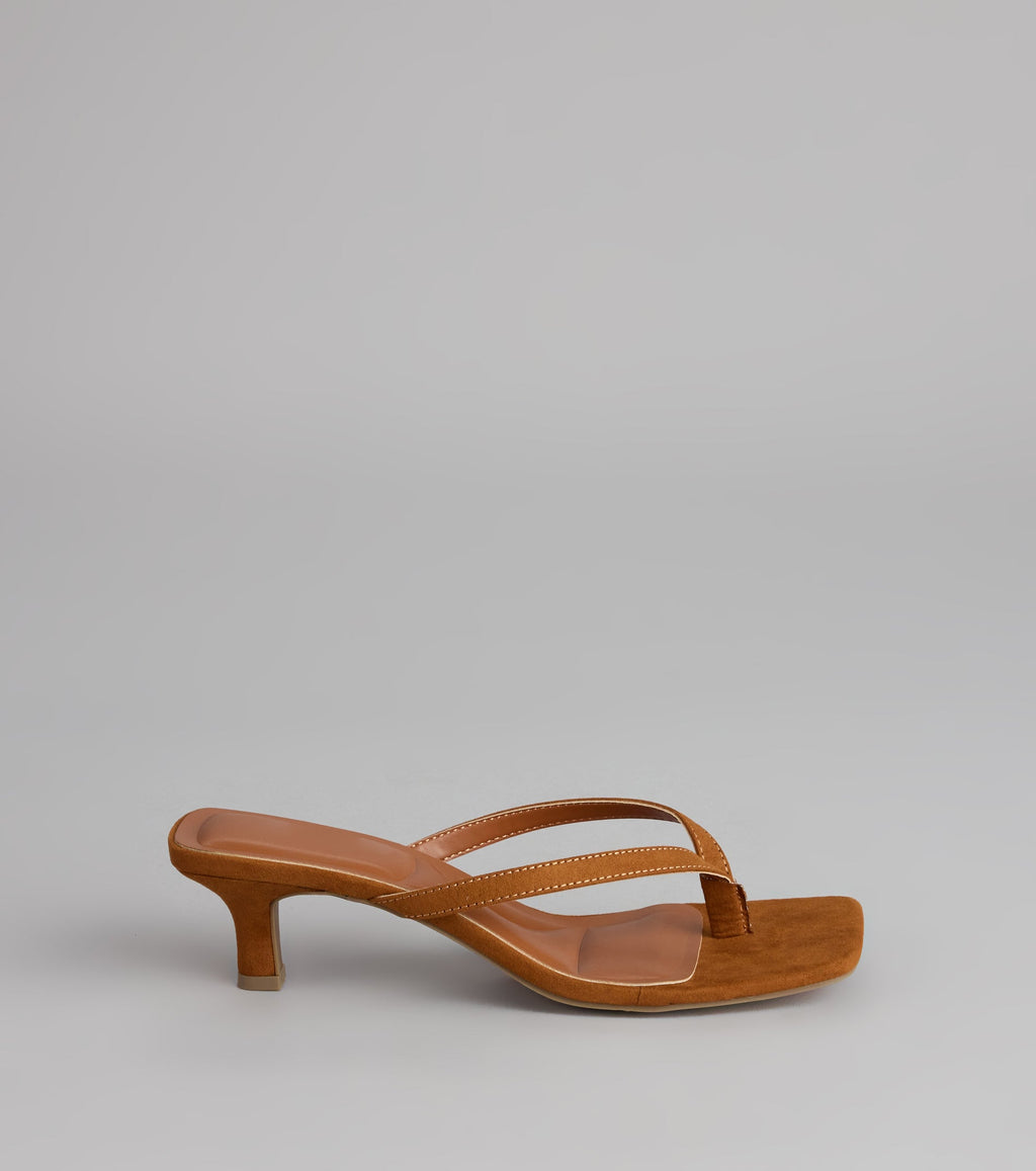Feeling Chic Thong Square Toe Heels